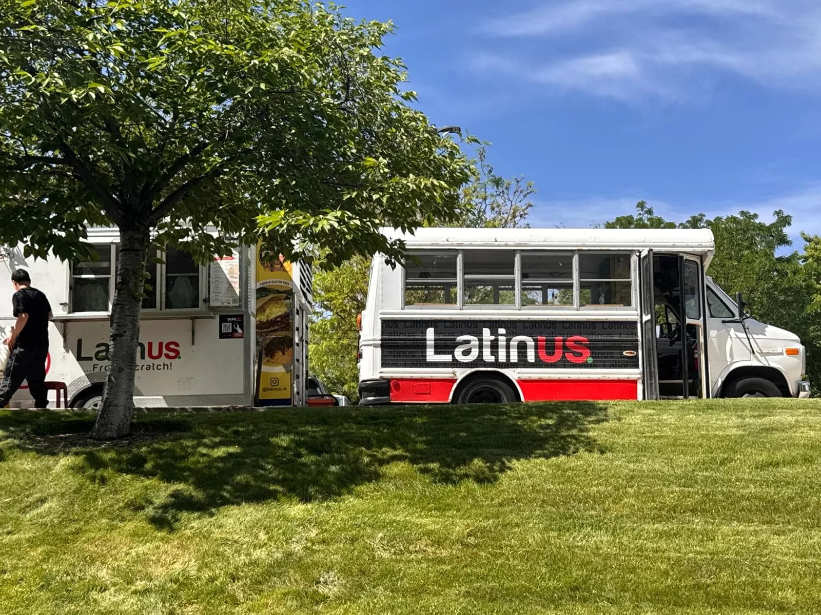 The Latinus food truck and Gastrobus on a sunny summer day